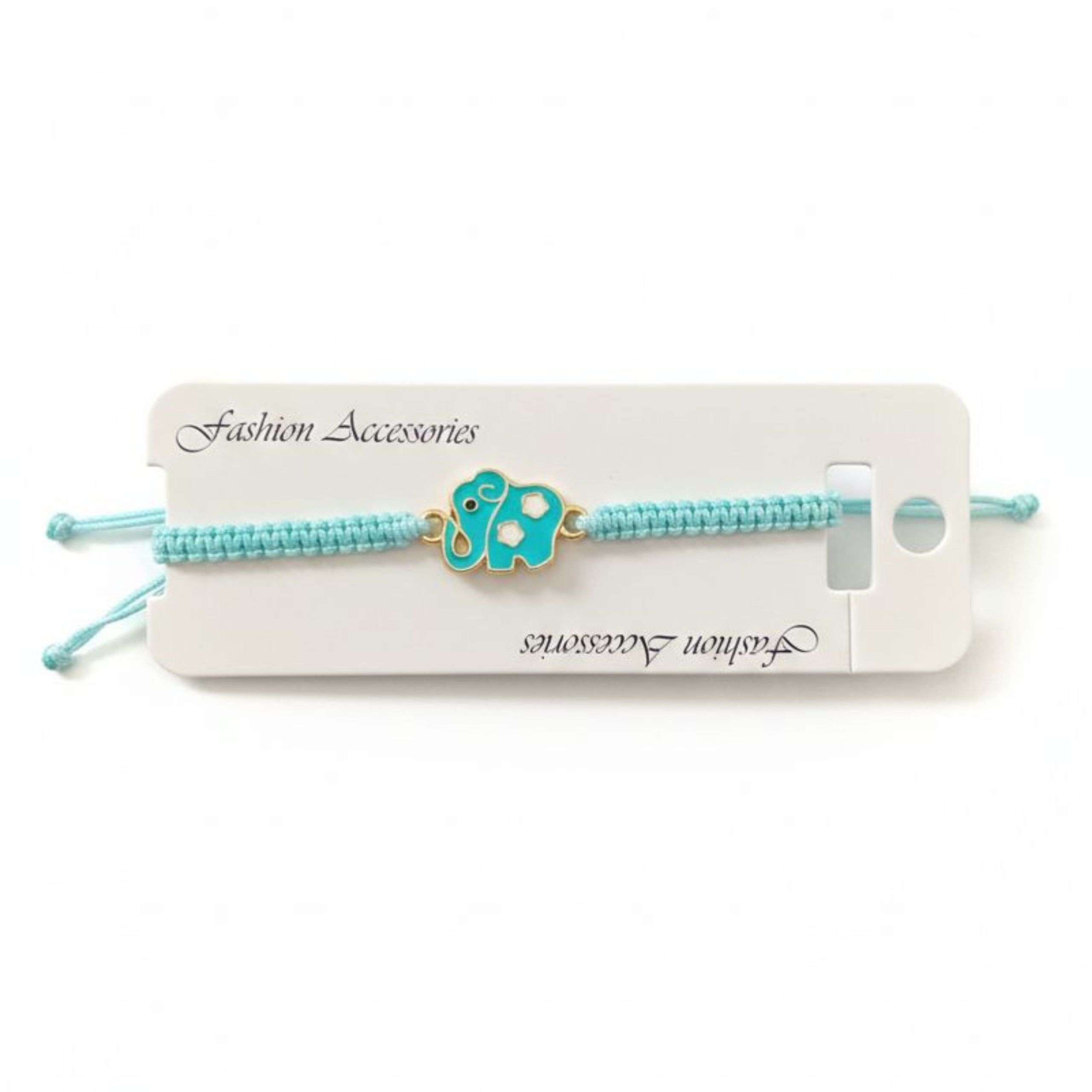Turquoise Elephant Bracelet – Handmade Adjustable Thread Bracelet